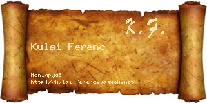 Kulai Ferenc névjegykártya
